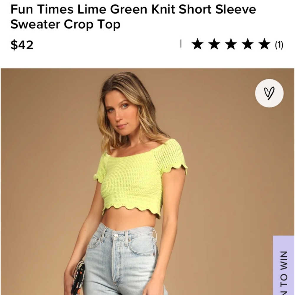 Brand new Lulu’s crop top